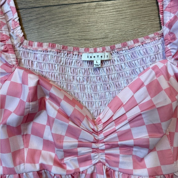 Pink Checkered romper - Picture 2 of 3